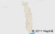 Shaded Relief Map of Togo, single color outside