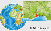 Physical Location Map of Maritime, within the entire country
