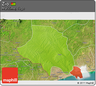 Physical 3D Map of Zio, satellite outside