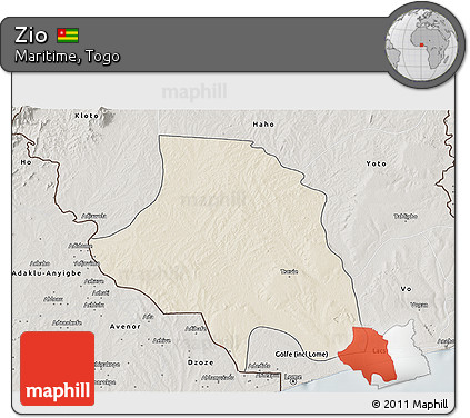 Shaded Relief 3D Map of Zio, semi-desaturated