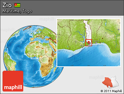 Physical Location Map of Zio, highlighted country