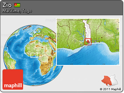 Physical Location Map of Zio, highlighted country