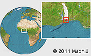 Satellite Location Map of Zio, highlighted country, highlighted parent region