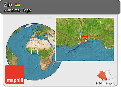 Satellite Location Map of Zio, highlighted parent region