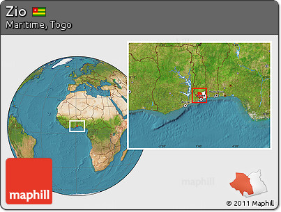 Satellite Location Map of Zio, highlighted parent region