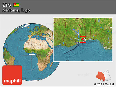 Satellite Location Map of Zio, highlighted parent region