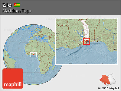 Savanna Style Location Map of Zio, highlighted country, highlighted parent region, hill shading