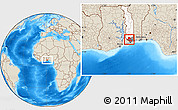 Shaded Relief Location Map of Zio, highlighted country, highlighted parent region