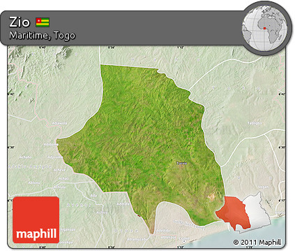 Satellite Map of Zio, lighten