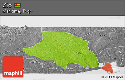 Physical Panoramic Map of Zio, desaturated