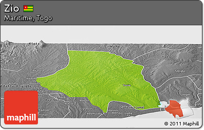 Physical Panoramic Map of Zio, desaturated
