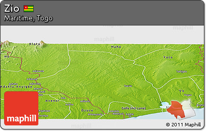 Physical Panoramic Map of Zio