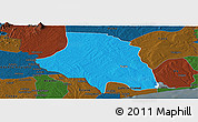 Political Panoramic Map of Zio, darken