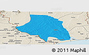 Political Panoramic Map of Zio, shaded relief outside