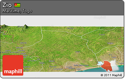 Satellite Panoramic Map of Zio