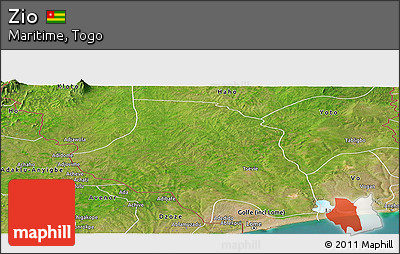 Satellite Panoramic Map of Zio