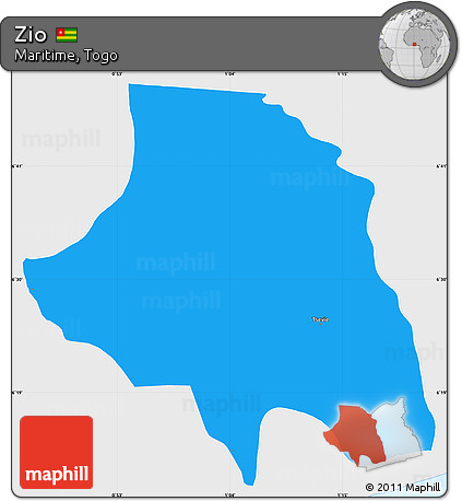 Political Simple Map of Zio, single color outside