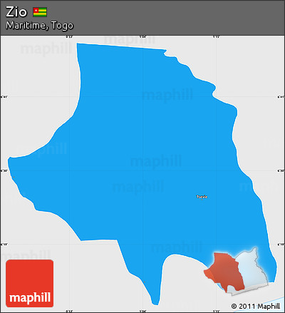Political Simple Map of Zio, single color outside