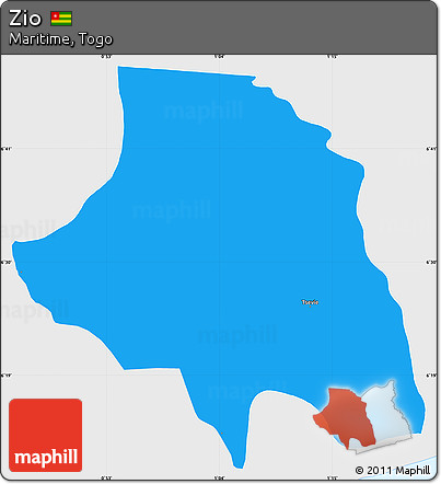 Political Simple Map of Zio, single color outside