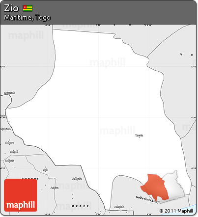 Silver Style Simple Map of Zio