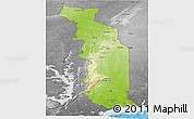 Physical Panoramic Map of Togo, desaturated, land only
