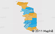 Political Panoramic Map of Togo, cropped outside
