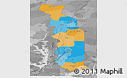 Political Panoramic Map of Togo, desaturated