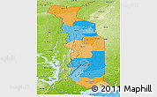 Political Panoramic Map of Togo, physical outside