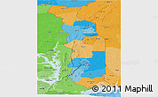 Political Panoramic Map of Togo, political shades outside