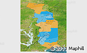 Political Panoramic Map of Togo, satellite outside