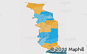 Political Panoramic Map of Togo, single color outside, satellite sea