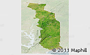 Satellite Panoramic Map of Togo, lighten