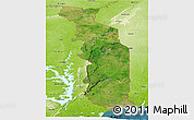 Satellite Panoramic Map of Togo, physical outside, satellite sea