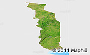 Satellite Panoramic Map of Togo, single color outside, bathymetry sea