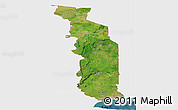 Satellite Panoramic Map of Togo, single color outside