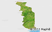 Satellite Panoramic Map of Togo, single color outside, shaded relief sea