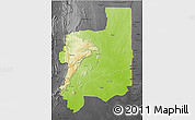 Physical 3D Map of Plateaux, darken, desaturated
