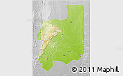 Physical 3D Map of Plateaux, lighten, desaturated