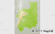 Physical 3D Map of Plateaux, lighten, semi-desaturated