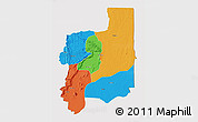 Political 3D Map of Plateaux, cropped outside