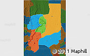 Political 3D Map of Plateaux, darken