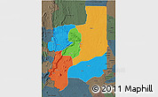 Political 3D Map of Plateaux, darken, semi-desaturated