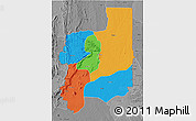 Political 3D Map of Plateaux, desaturated