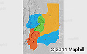 Political 3D Map of Plateaux, lighten, desaturated