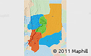 Political 3D Map of Plateaux, lighten
