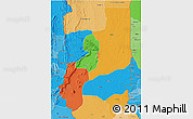 Political 3D Map of Plateaux, political shades outside