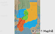 Political 3D Map of Plateaux, semi-desaturated