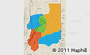 Political 3D Map of Plateaux, shaded relief outside