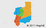 Political 3D Map of Plateaux, single color outside