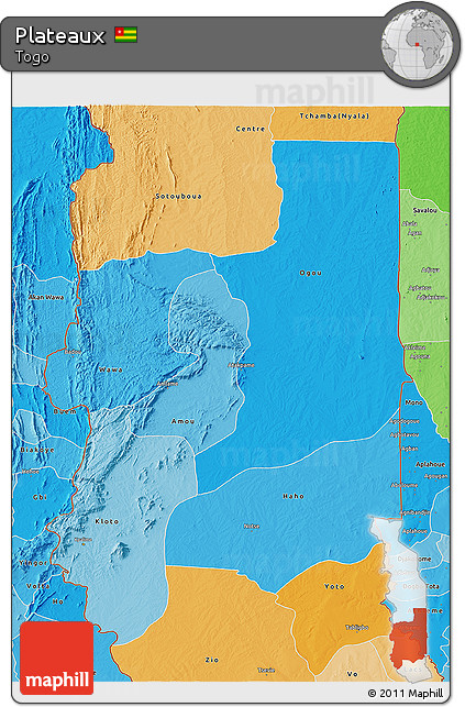 Political Shades 3D Map of Plateaux